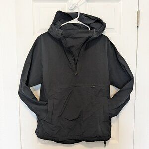 Outdoor Voices Hooded Windbreaker Anorak Jacket Black Unisex Small Nylon Lined